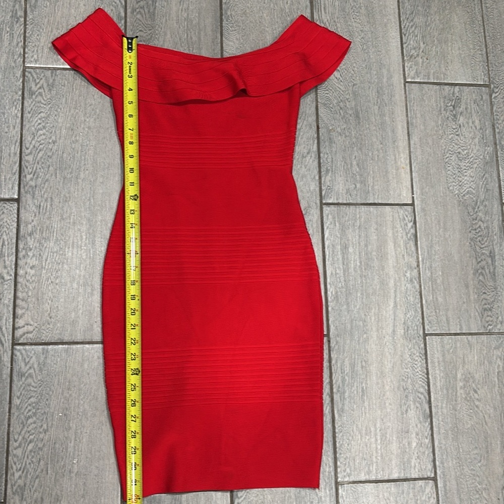 Miss Circle Bodycon Off the shoulder Bandage Red Dress Size Medium - Picture 5 of 12